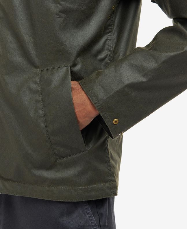 Barbour Clothing Men Navy/Ivy Tartan College Wax Jacket 2BB2F54