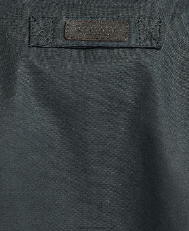 Barbour Clothing Men Navy/River Birch Tartan Meldon Waxed Jacket 2BB2F33