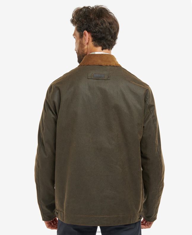 Barbour Clothing Men Navy/River Birch Tartan Meldon Waxed Jacket 2BB2F66