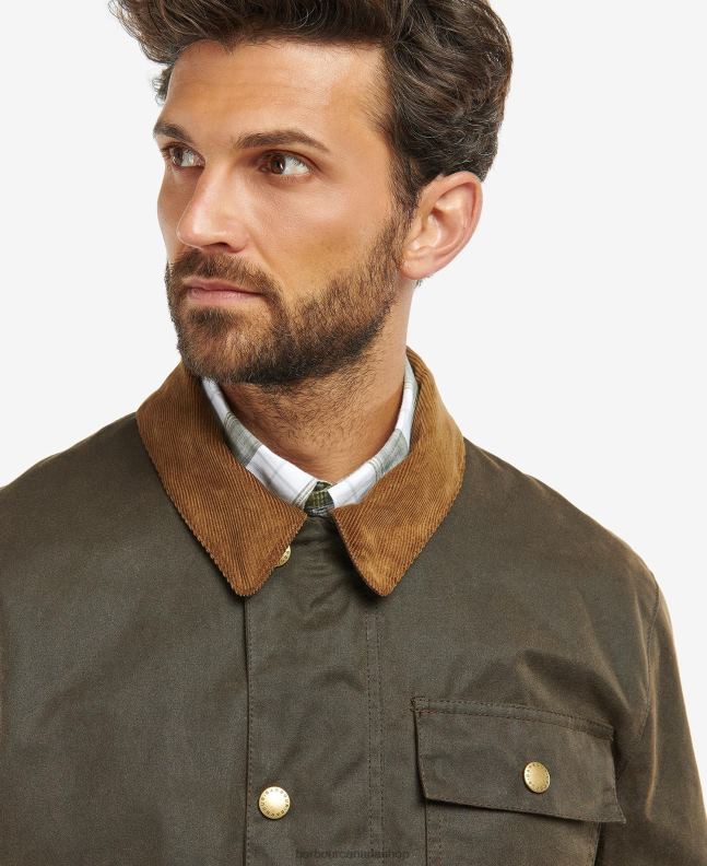 Barbour Clothing Men Navy/River Birch Tartan Meldon Waxed Jacket 2BB2F66