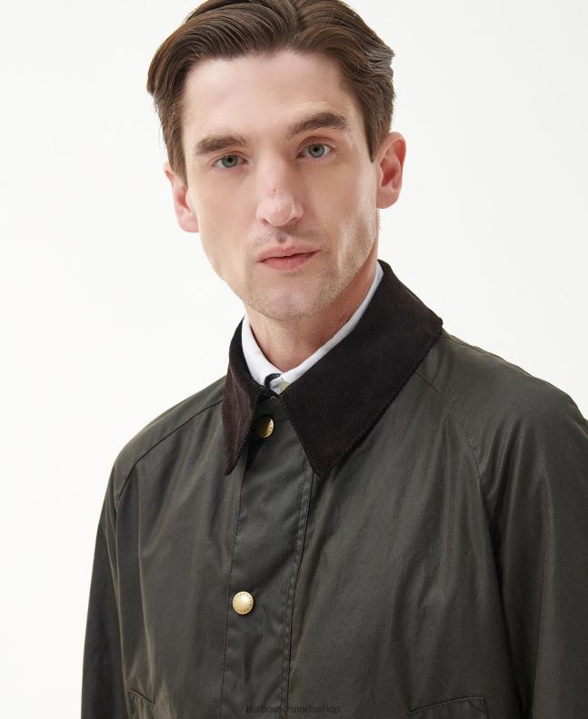 Barbour Clothing Men Olive Limited Edition Union Jack Ashby Wax Jacket 2BB2F3