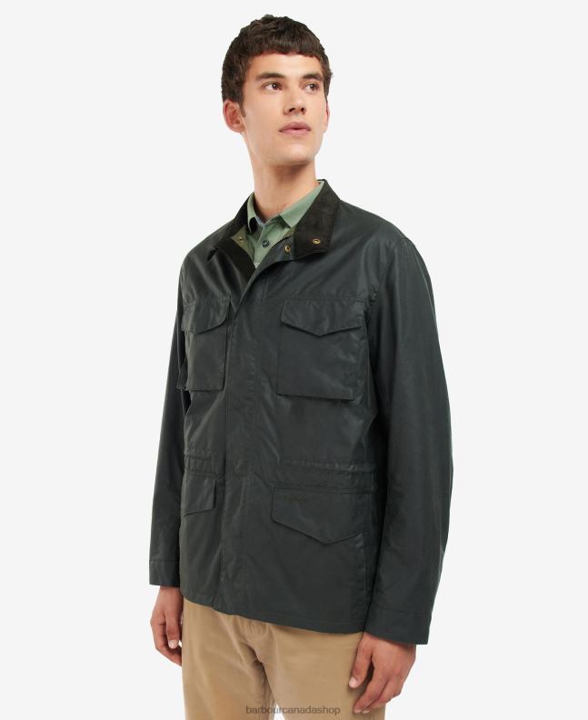 Barbour Clothing Men Sage Farnham Waxed Jacket 2BB2F62