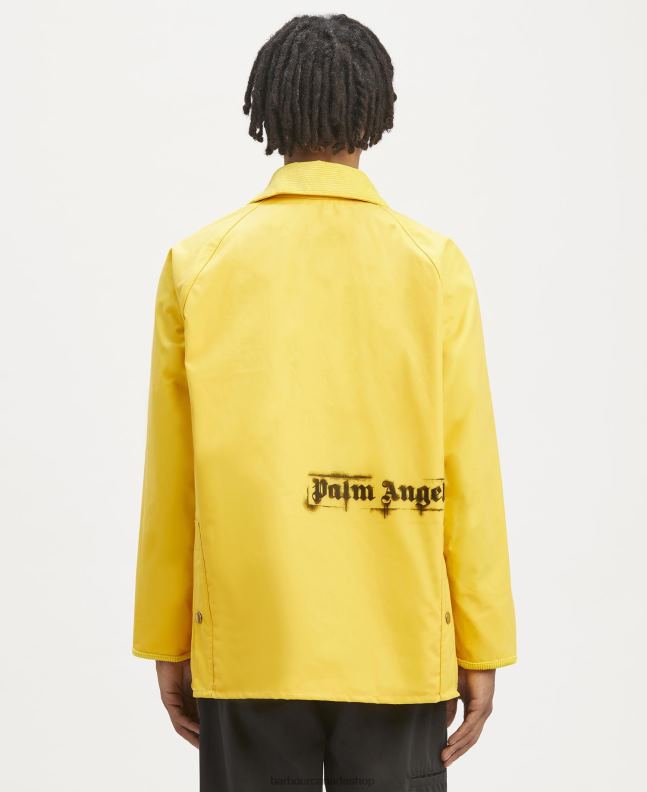 Palm Angels x Barbour Clothing Men Hot Pink Malik Bedale Wax Jacket 2BB2F68