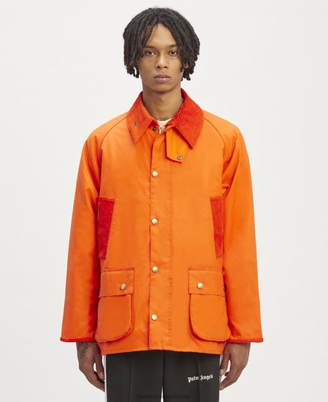 Palm Angels x Barbour Clothing Men Hot Pink Malik Bedale Wax Jacket 2BB2F70