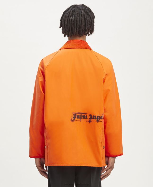 Palm Angels x Barbour Clothing Men Hot Pink Malik Bedale Wax Jacket 2BB2F70