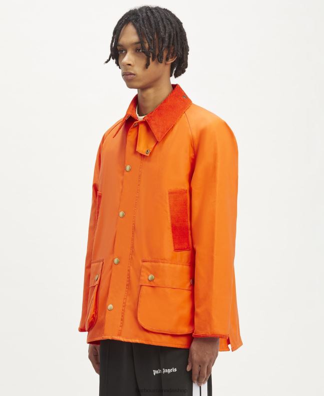 Palm Angels x Barbour Clothing Men Hot Pink Malik Bedale Wax Jacket 2BB2F70