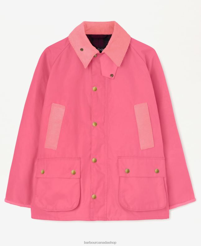 Palm Angels x Barbour Clothing Men Hot Pink Malik Bedale Wax Jacket 2BB2F72