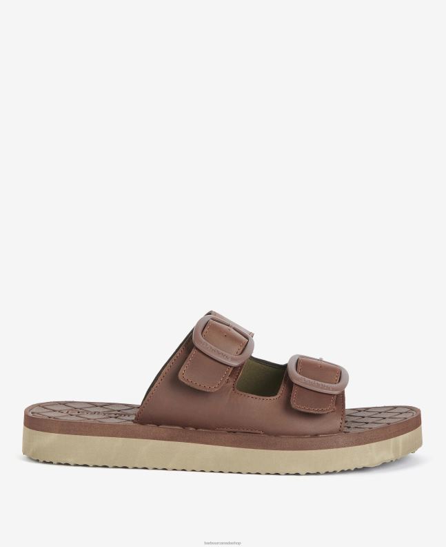 Barbour Footwear Men Choco Pit Buckle Sliders 2BB2F1299