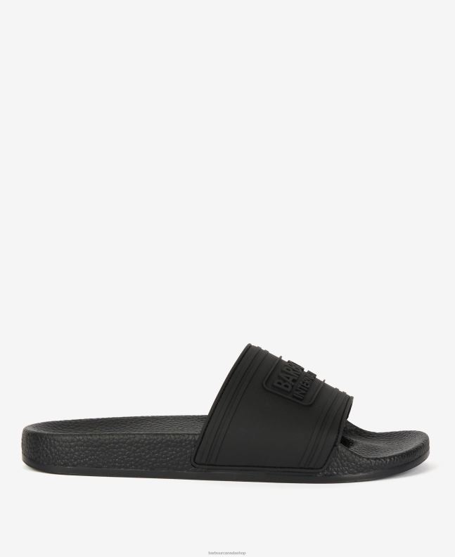 Barbour Footwear Men Classic Black Logo Sliders 2BB2F1300