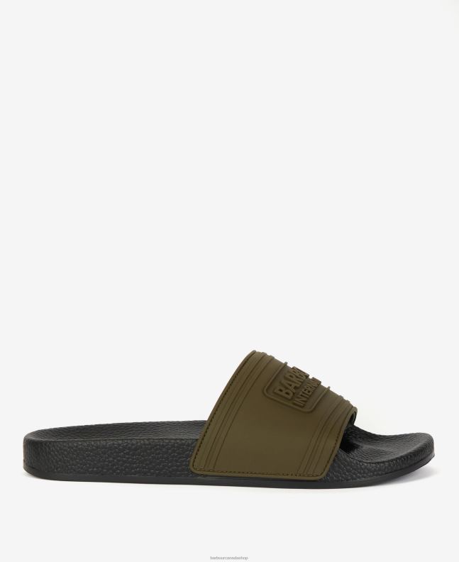 Barbour Footwear Men Classic Black Logo Sliders 2BB2F1302