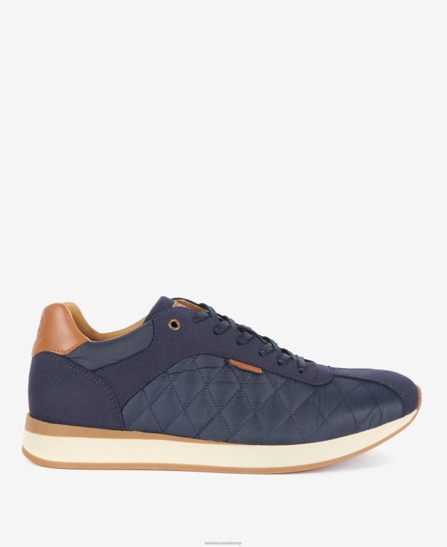 Barbour Footwear Men Classic Navy Seth Diamond-Quilted Trainers 2BB2F1314