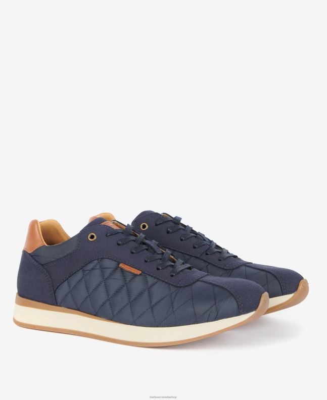 Barbour Footwear Men Classic Navy Seth Diamond-Quilted Trainers 2BB2F1314
