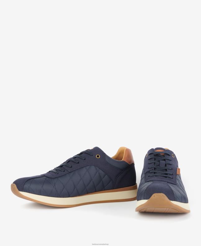 Barbour Footwear Men Classic Navy Seth Diamond-Quilted Trainers 2BB2F1314