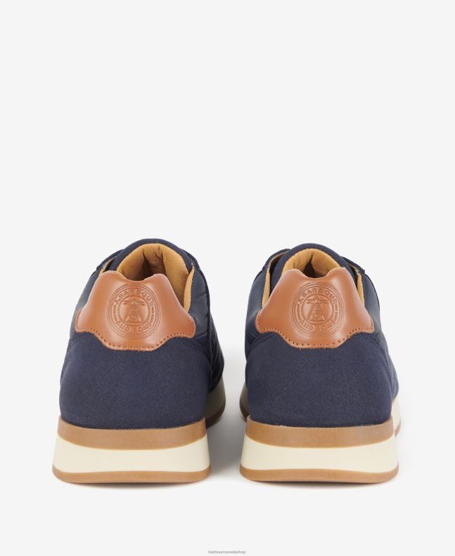 Barbour Footwear Men Classic Navy Seth Diamond-Quilted Trainers 2BB2F1314