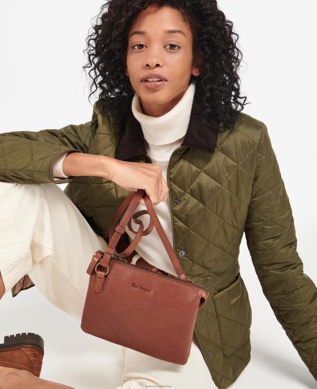 Barbour Accessories Women Classic Brown Lochy Leather Crossbody Bag 2BB2F2387