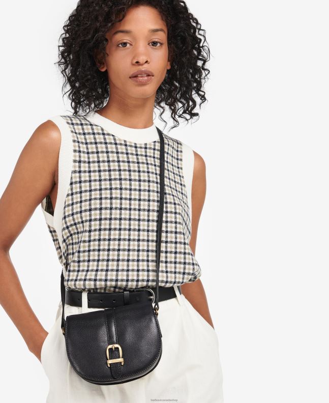 Barbour Accessories Women Dark Brown Laire Leather Saddle Bag 2BB2F2403