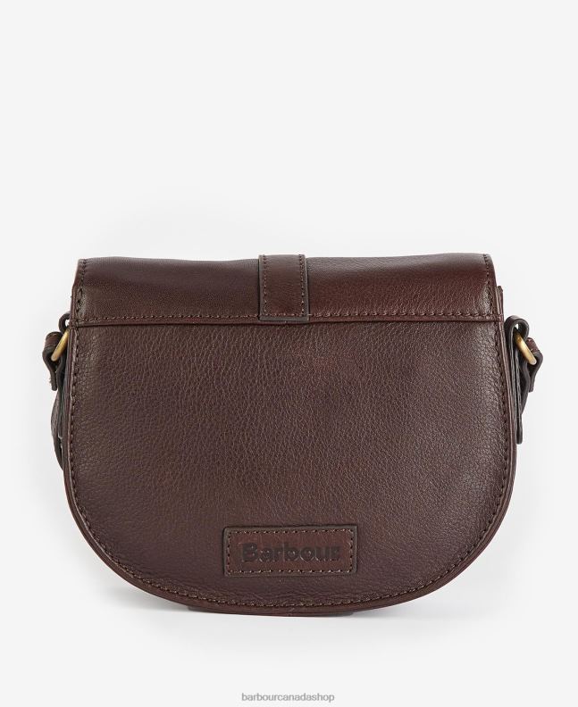 Barbour Accessories Women Dark Brown Laire Leather Saddle Bag 2BB2F2405