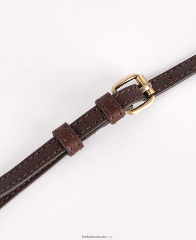 Barbour Accessories Women Dark Brown Laire Leather Saddle Bag 2BB2F2405