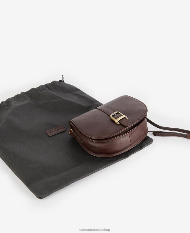 Barbour Accessories Women Dark Brown Laire Leather Saddle Bag 2BB2F2405