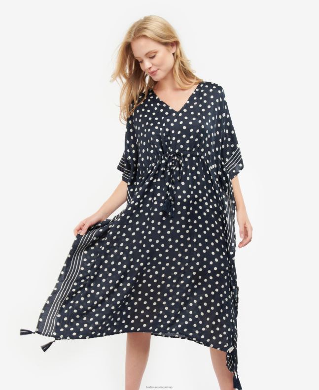 Barbour Accessories Women Classic Navy Polka Dot Beach Kaftan 2BB2F2460