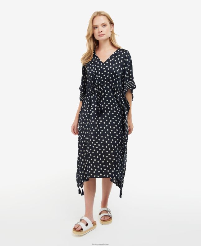 Barbour Accessories Women Classic Navy Polka Dot Beach Kaftan 2BB2F2460