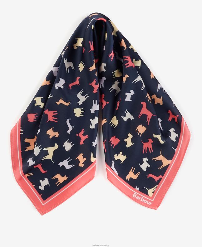 Barbour Accessories Women Navy/Dog Dog-Print Square Scarf 2BB2F2451