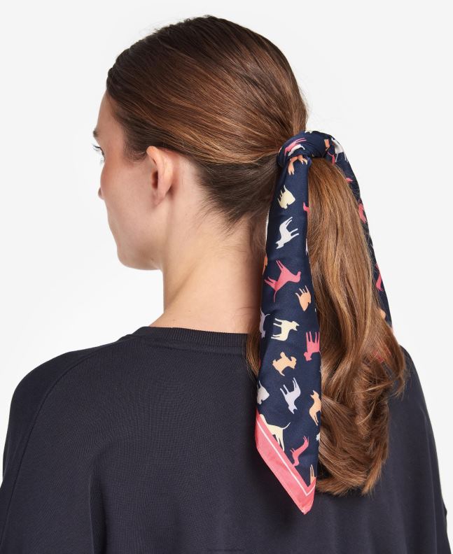 Barbour Accessories Women Navy/Dog Dog-Print Square Scarf 2BB2F2451
