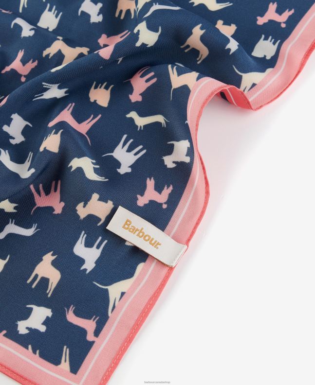 Barbour Accessories Women Navy/Dog Dog-Print Square Scarf 2BB2F2451