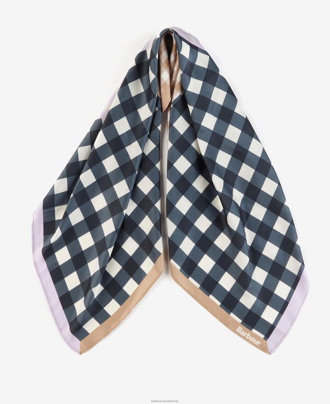 Barbour Accessories Women Navy/Iris Darla Gingham Square Scarf 2BB2F2454