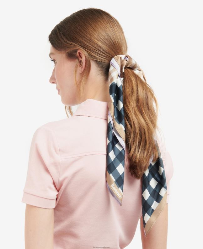 Barbour Accessories Women Navy/Iris Darla Gingham Square Scarf 2BB2F2454