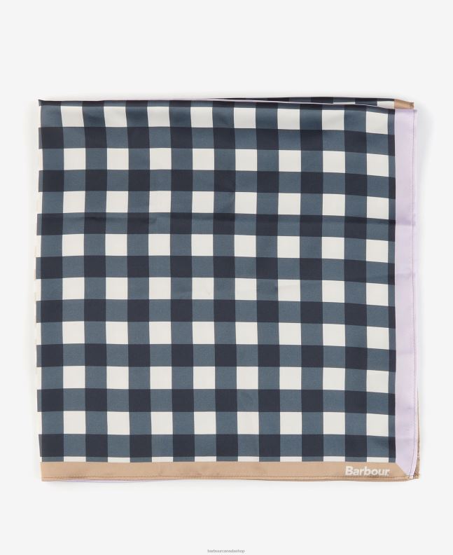 Barbour Accessories Women Navy/Iris Darla Gingham Square Scarf 2BB2F2454
