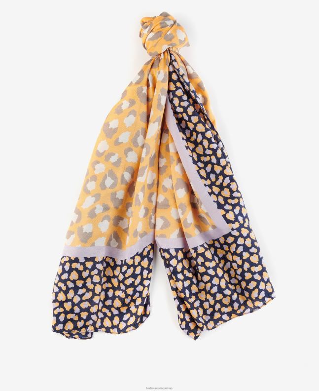 Barbour Accessories Women Papaya Animal Print Scarf 2BB2F2455