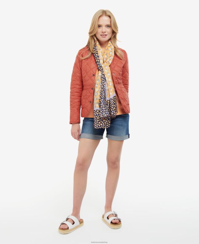 Barbour Accessories Women Papaya Animal Print Scarf 2BB2F2455