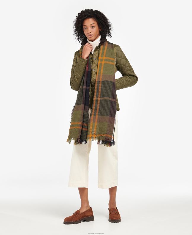 Barbour Accessories Women Trench/Navy Faith Tartan Wrap 2BB2F2450