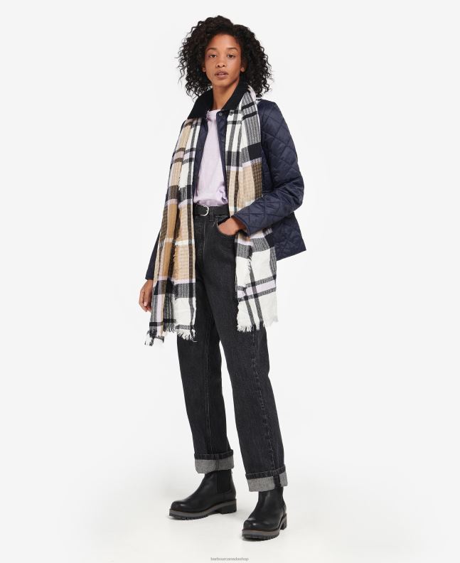Barbour Accessories Women Trench/Navy Faith Tartan Wrap 2BB2F2457