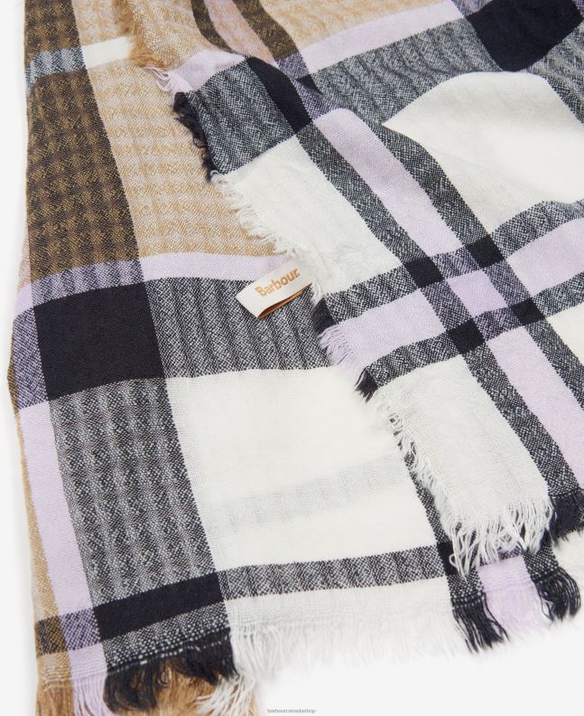 Barbour Accessories Women Trench/Navy Faith Tartan Wrap 2BB2F2457