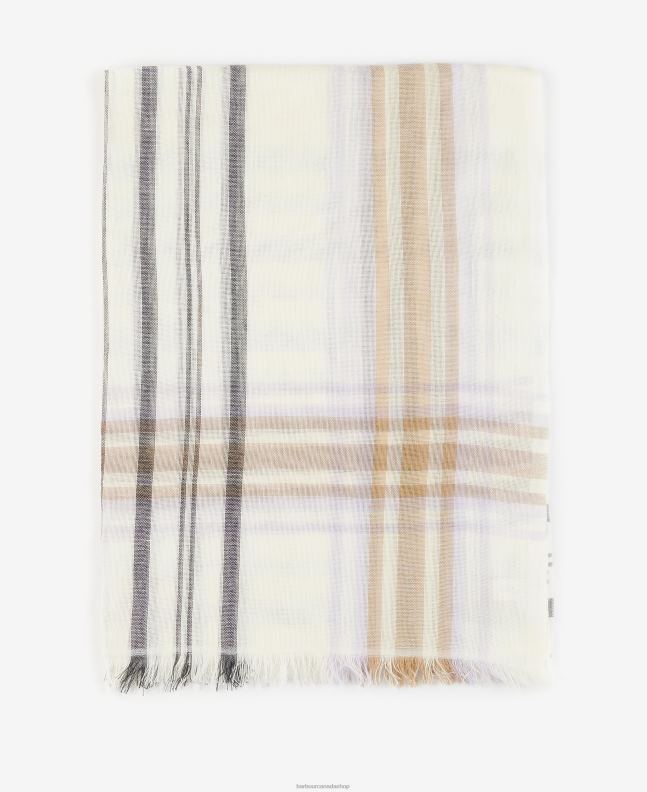 Barbour Accessories Women Whisper White Erin Tartan Scarf 2BB2F2444