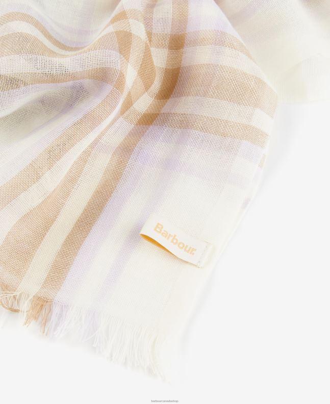 Barbour Accessories Women Whisper White Erin Tartan Scarf 2BB2F2444