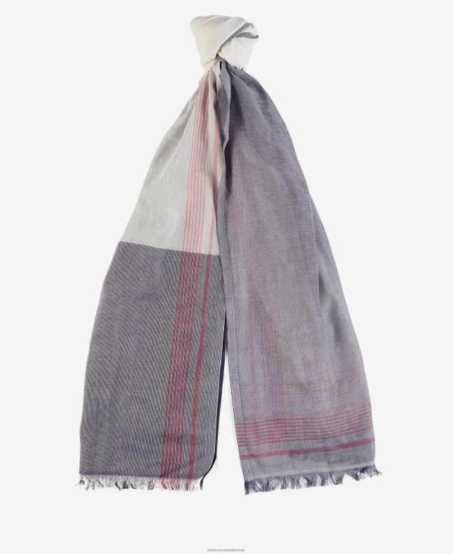 Barbour Accessories Women Whisper White/Ink Madison Sarong 2BB2F2461