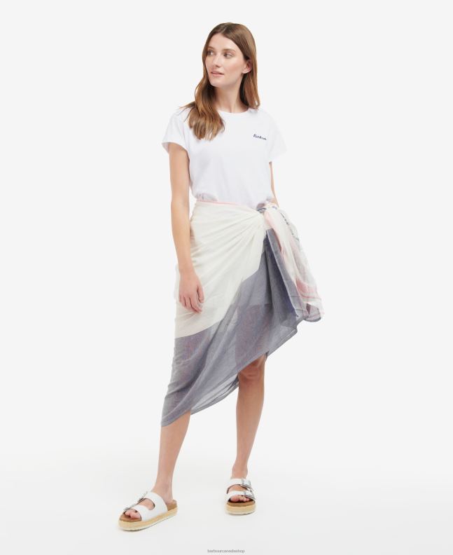 Barbour Accessories Women Whisper White/Ink Madison Sarong 2BB2F2461