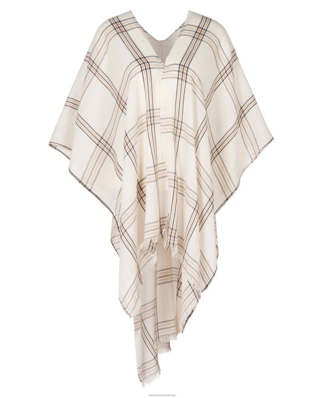 Barbour Accessories Women Whisper White Jade Checked Scarf 2BB2F2445