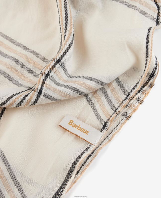 Barbour Accessories Women Whisper White Jade Checked Scarf 2BB2F2445