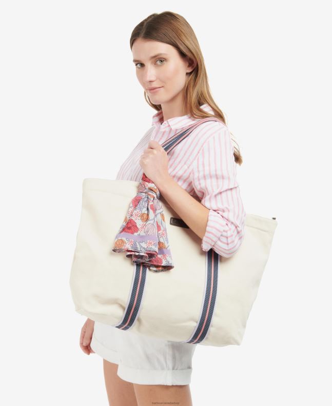 Barbour Accessories Women White/Lavender Floral-Print Square Scarf 2BB2F2453