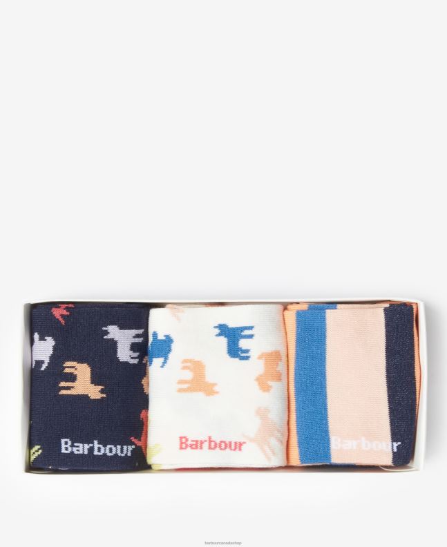 Barbour Accessories Women Dog Multi Dog Multi Socks Gift Set 2BB2F2464