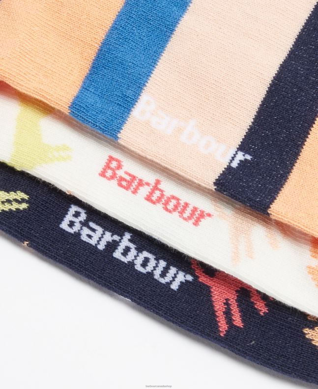 Barbour Accessories Women Dog Multi Dog Multi Socks Gift Set 2BB2F2464