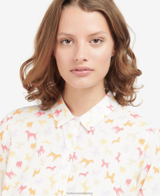 Barbour Clothing Women Cloud/Multi Dog Print Safari Shirt 2BB2F1598