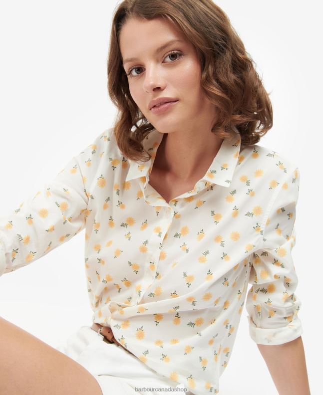 Barbour Clothing Women Cloud/Multi Dog Print Safari Shirt 2BB2F1608