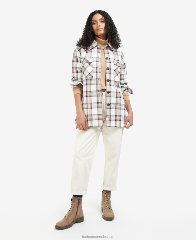 Barbour Clothing Women Cloud/Navy Coraline Overshirt 2BB2F1601