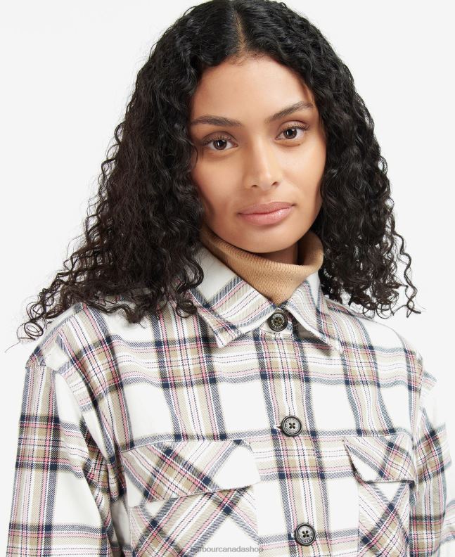 Barbour Clothing Women Cloud/Navy Coraline Overshirt 2BB2F1601