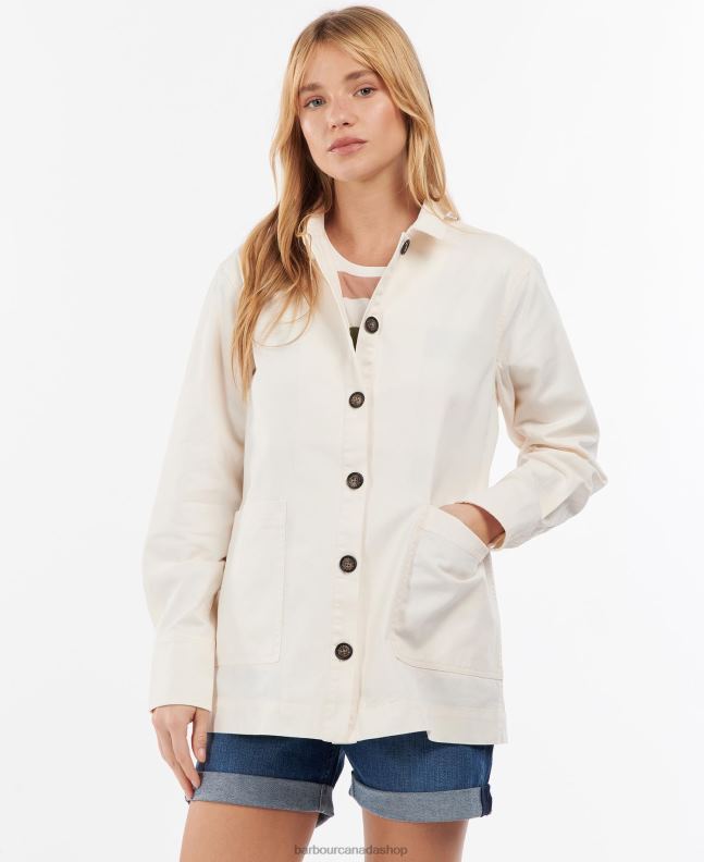 Barbour Clothing Women Ecru Lyndale Overshirt 2BB2F1645